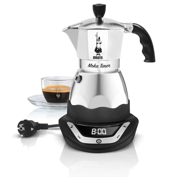 Μπρίκι Espresso Ηλεκτρικό Bialetti 0006092/NP Moka Timer 3cups Μαύρο/Inox