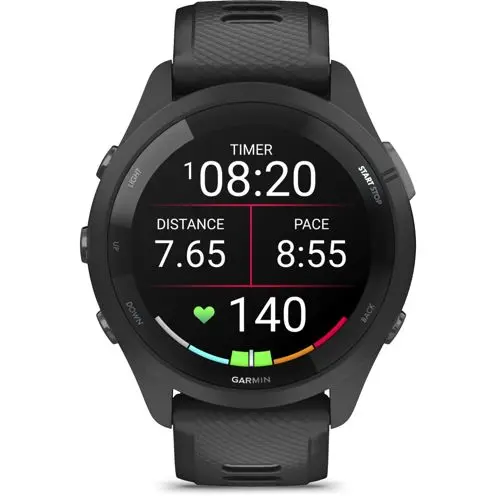 Garmin Forerunner 265 3,3cm (1.3") AMOLED 46 mm 416x416 Οθόνη αφής Μαύρος (Μαύρο) Wi-Fi GPS