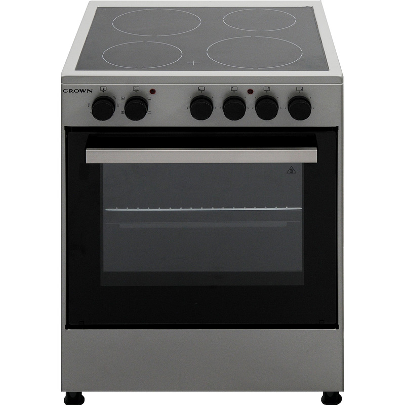 Κουζίνα Crown CEC-6060V IX 65lt Α με Κεραμικές Εστίες Π60εκ Inox
