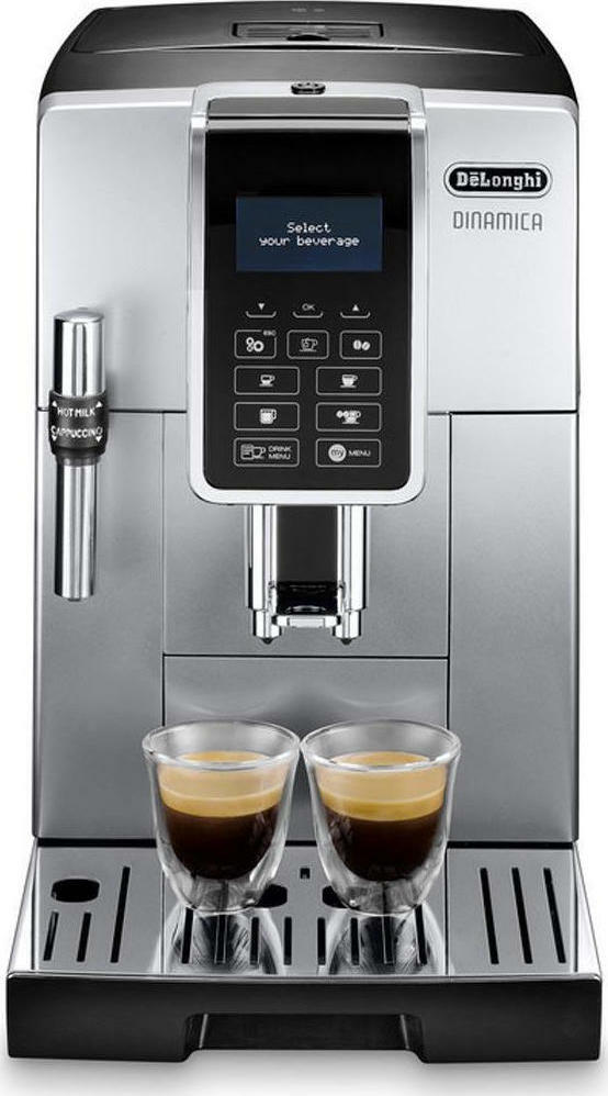 Μηχανή Espresso De'Longhi Dinamica ECAM350.35.SB Αυτόματη 1450W Πίεσης 15bar για cappuccino με Μύλο Άλεσης Ασημί