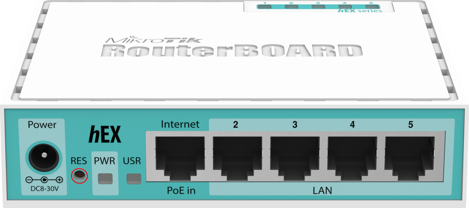 Mikrotik RB750GR3 wired router Gigabit Ethernet Turquoise, White
