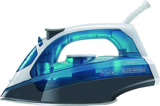 Black & Decker BXIR2200E σίδερο Ατμοσίδερο Πλάκα από ανοξείδωτο ατσάλι 2200 W Μαύρος (Μαύρο), Μπλε, Λευκός (Άσπρος)