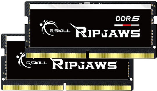 G.Skill Ripjaws 64GB DDR5 RAM με 2 Modules (2x32GB) και Ταχύτητα 5600 για Laptop (F5-5600S4040A32GX2-RS)