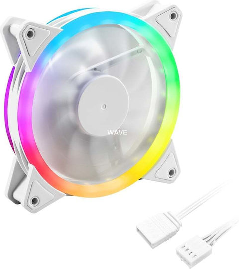 Sharkoon Shark Blades Case Fan 120mm με RGB Φωτισμό και Σύνδεση 4-Pin PWM Λευκό