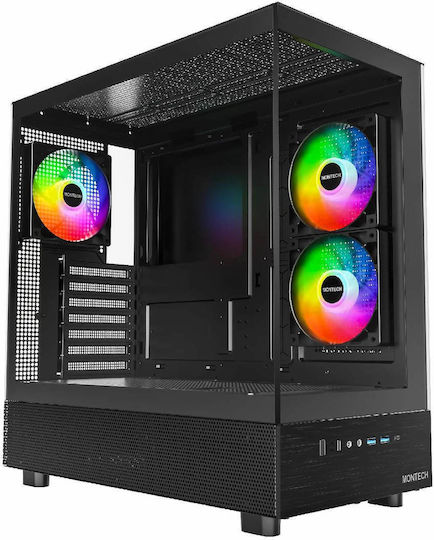 Montech XR Midi Tower Κουτί Υπολογιστή με ARGB Φωτισμό Μαύρο