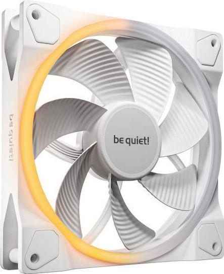 Be Quiet Light Wings Reverse Case Fan 140mm με Χωρίς Led Φωτισμό και Σύνδεση 4-Pin PWM Λευκό