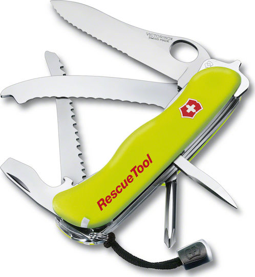 Victorinox Rescue Ελβετικός Σουγιάς Πράσινος με Λάμα από Ατσάλι σε Θήκη 0.8623.MWN