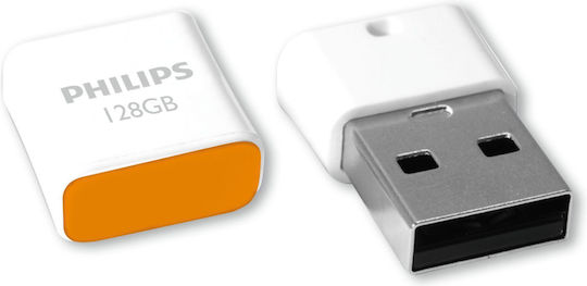 Philips Pico 128GB USB 2.0 Stick Πορτοκαλί