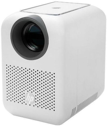 HP CC180W Projector LCD HD Λάμπας LED με Wi-Fi και Ενσωματωμένα Ηχεία Λευκός