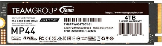 TeamGroup MP44 Graphene SSD 4TB M.2 NVMe PCI Express 4.0 TM8FPW004T0C101