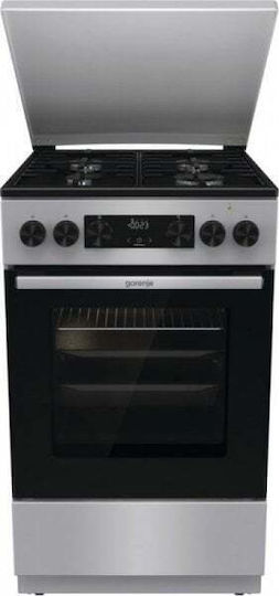 Gorenje GK5C43SH Κουζίνα 70lt με Εστίες Φυσικού Αερίου Π50εκ. Inox