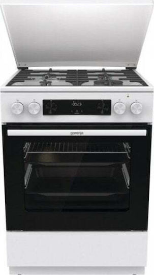 Gorenje GKS6C71WA Κουζίνα 71lt με Εστίες Φυσικού Αερίου Π67.6εκ.