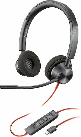 Poly Blackwire 3320 On Ear Multimedia Ακουστικά με μικρόφωνο και σύνδεση USB-C