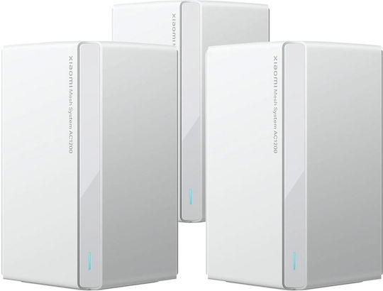 Xiaomi Mesh System AC1200 Access Point Wi-Fi 5 Dual Band (2.4 & 5GHz) σε Τριπλό Kit