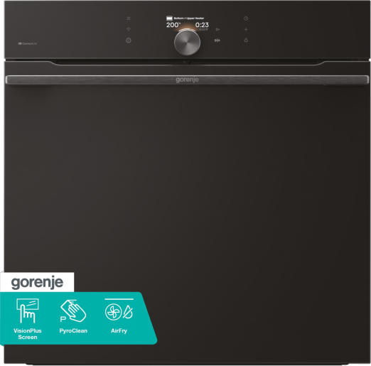 Φούρνος Άνω Πάγκου Gorenje BP6138B 77lt A+ Με Πυρόλυση WiFi και AirFry+ Π59.5εκ Μαύρος
