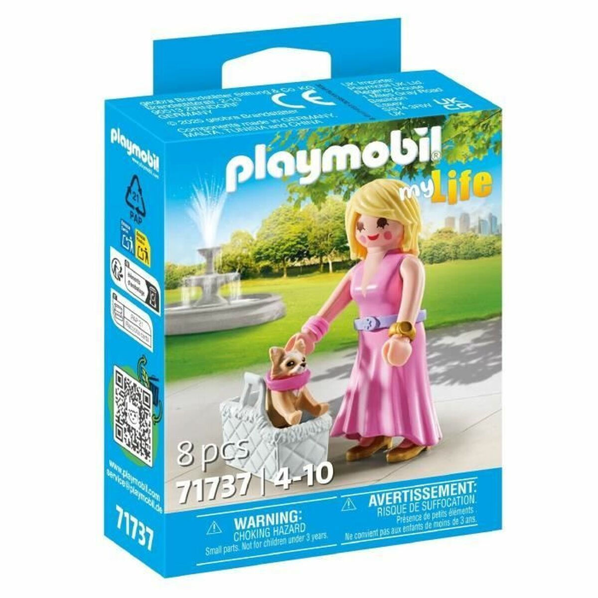 Playmobil MyLife Γυναίκα με Τσιουάουα & Καλάθι για 4-10 ετών 71737