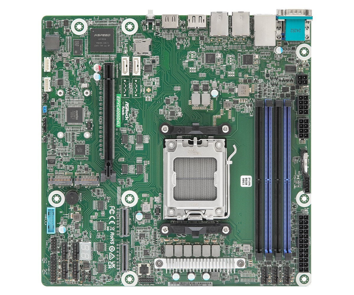 Asrock EPYC4000D4U motherboard KNOLL3 X300 Socket AM5 micro ATX